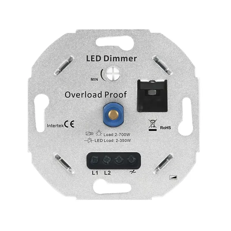 10-700W Trailing edge Soft Start Wall Rotary LED Dimmer Switch with overload protection