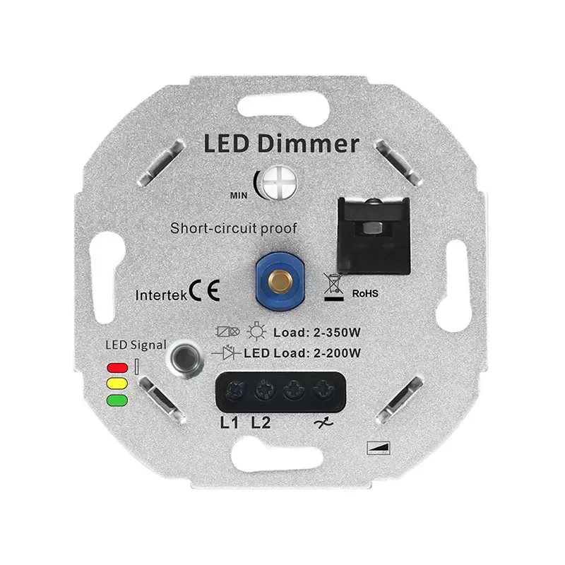 No Neutral required Over short circuit protect Trailing Edge Push On/Off Rotary 2-350W Dimmer Switch