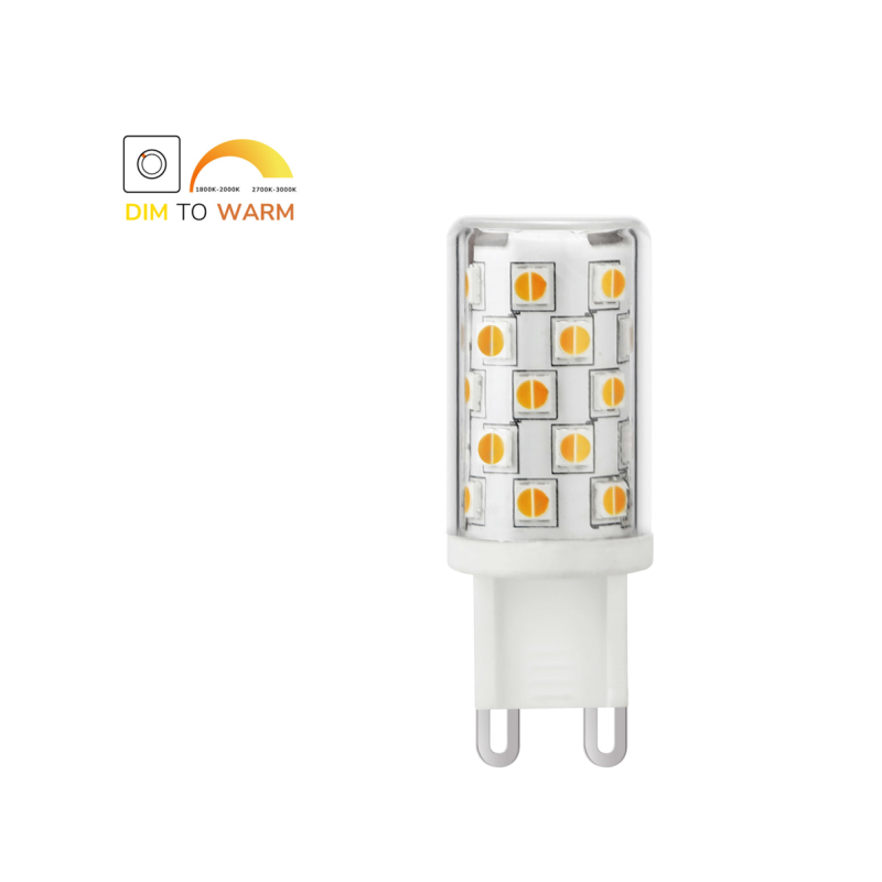 Warm to Dim 2200K--3000K G9 4W 400lm LED bulb comes with SAA CE RoHS ErP PSE FCC ETL Title 20/24